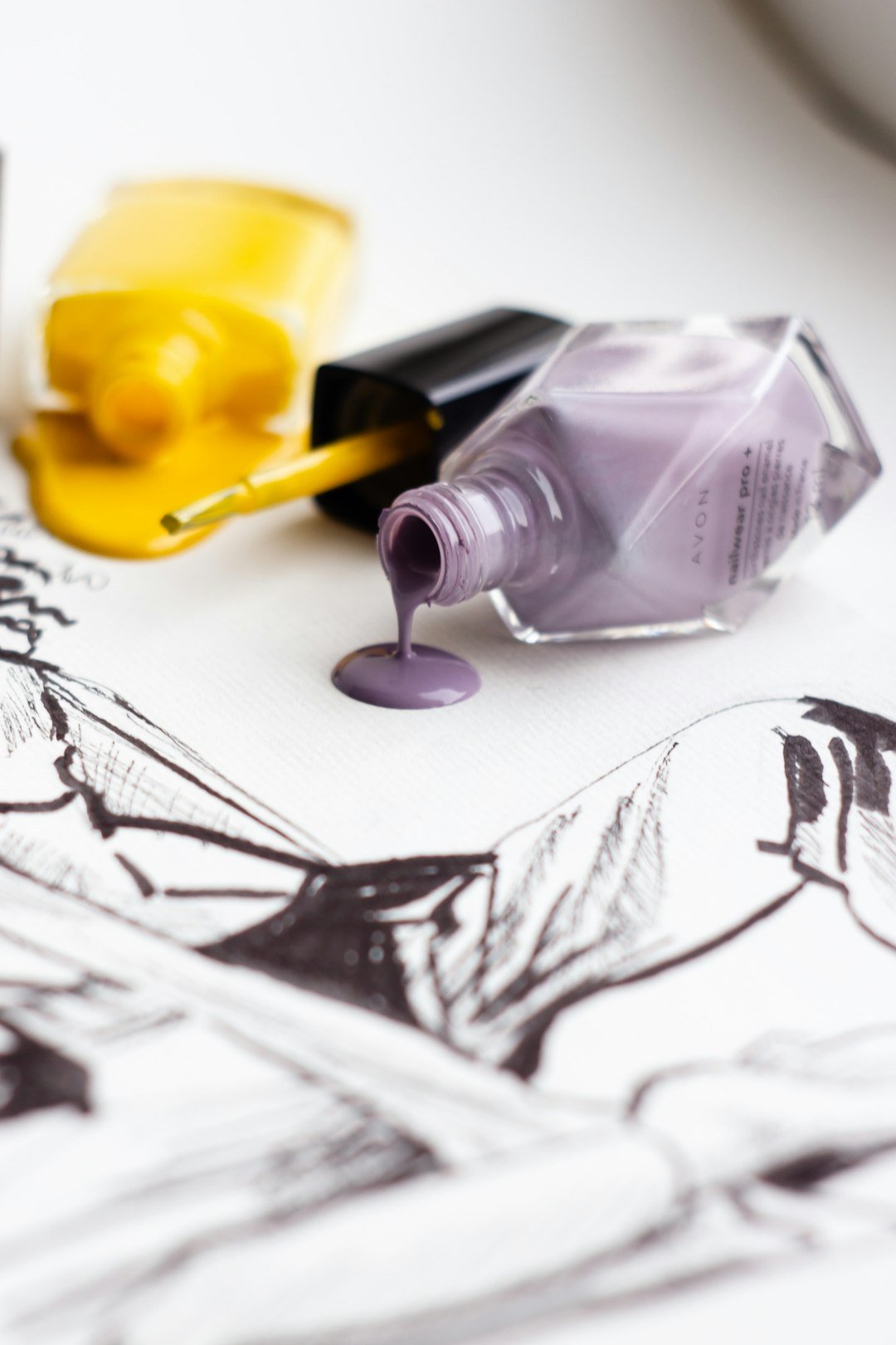 Glass bottle with pouring nail enamel.
P. S. If you like my work and want to support me, there is an option to buy a coffee (paypal link in profile). Thank you!